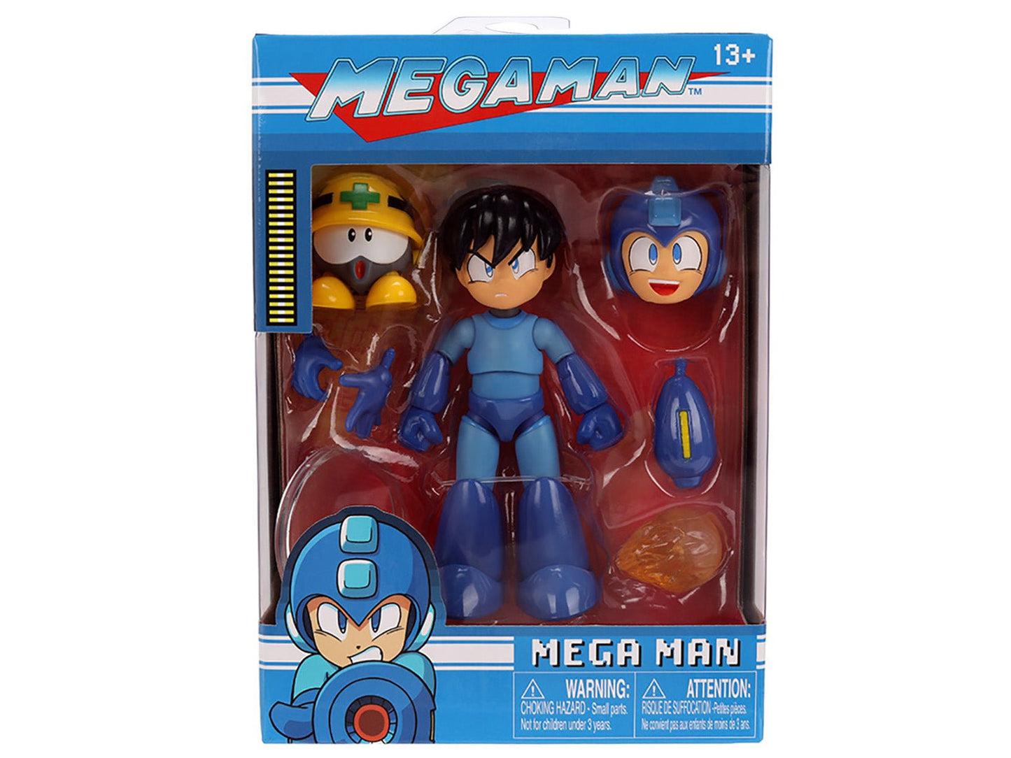 Mega Man 4.5" Moveable Figure (Deluxe Version) with Accessories and Alternate Head and Hands "Mega Man" (1987) Video Game Model by Jada free shipping USA