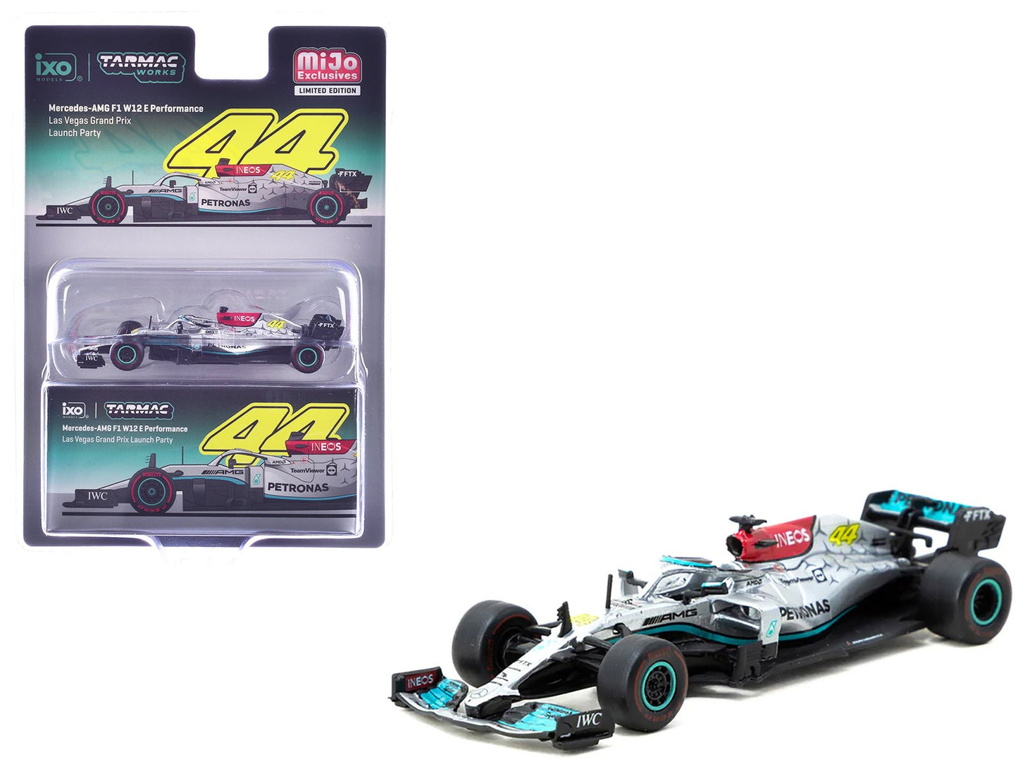 Mercedes-AMG F1 W12 E Performance Formula One F1 "Las Vegas Grand Prix Launch Party" "Global64" Series 1/64 Diecast Model Car by Tarmac Works free shipping USA