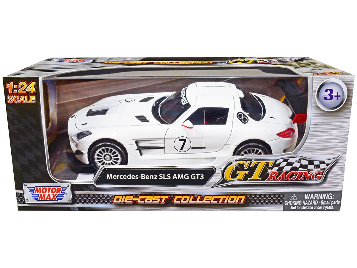 Mercedes-Benz SLS AMG GT3 #7 White "GT Racing" Series 1/24 Diecast Model Car by Motormax free shipping USA
