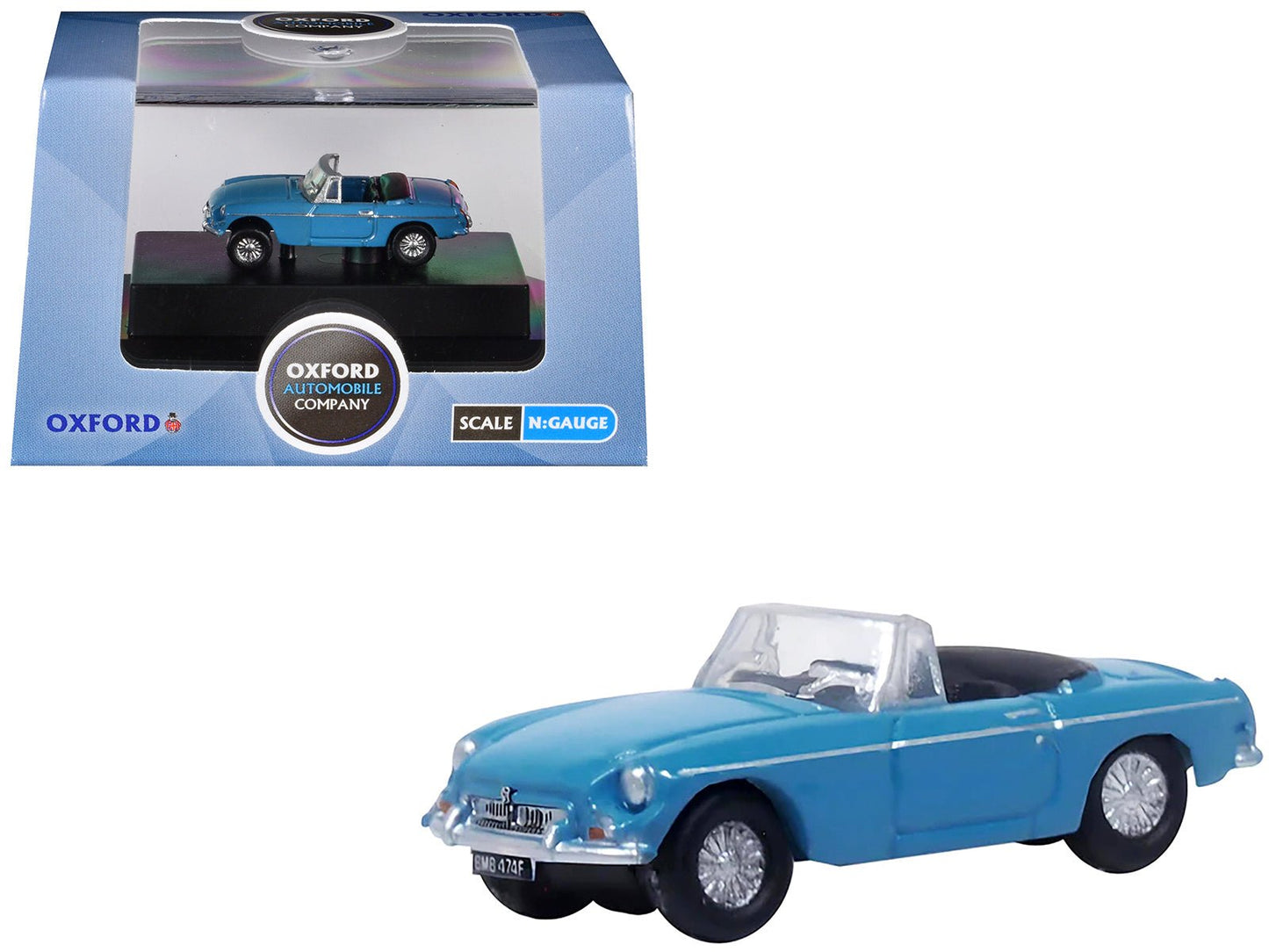 MG MGB Roadster RHD (Right Hand Drive) Iris Blue 1/148 (N) Scale Diecast Model Car by Oxford Diecast free shipping USA