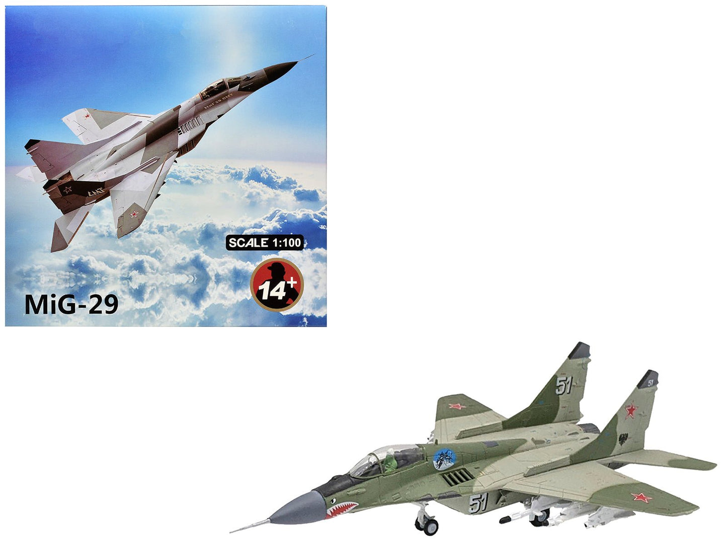 Mikoyan-Gurevich MiG-29 Fighter Aircraft "120th GvIAP Domna Airfield" (2001) Russian Air Force 1/100 Diecast Model Airplane free shipping USA