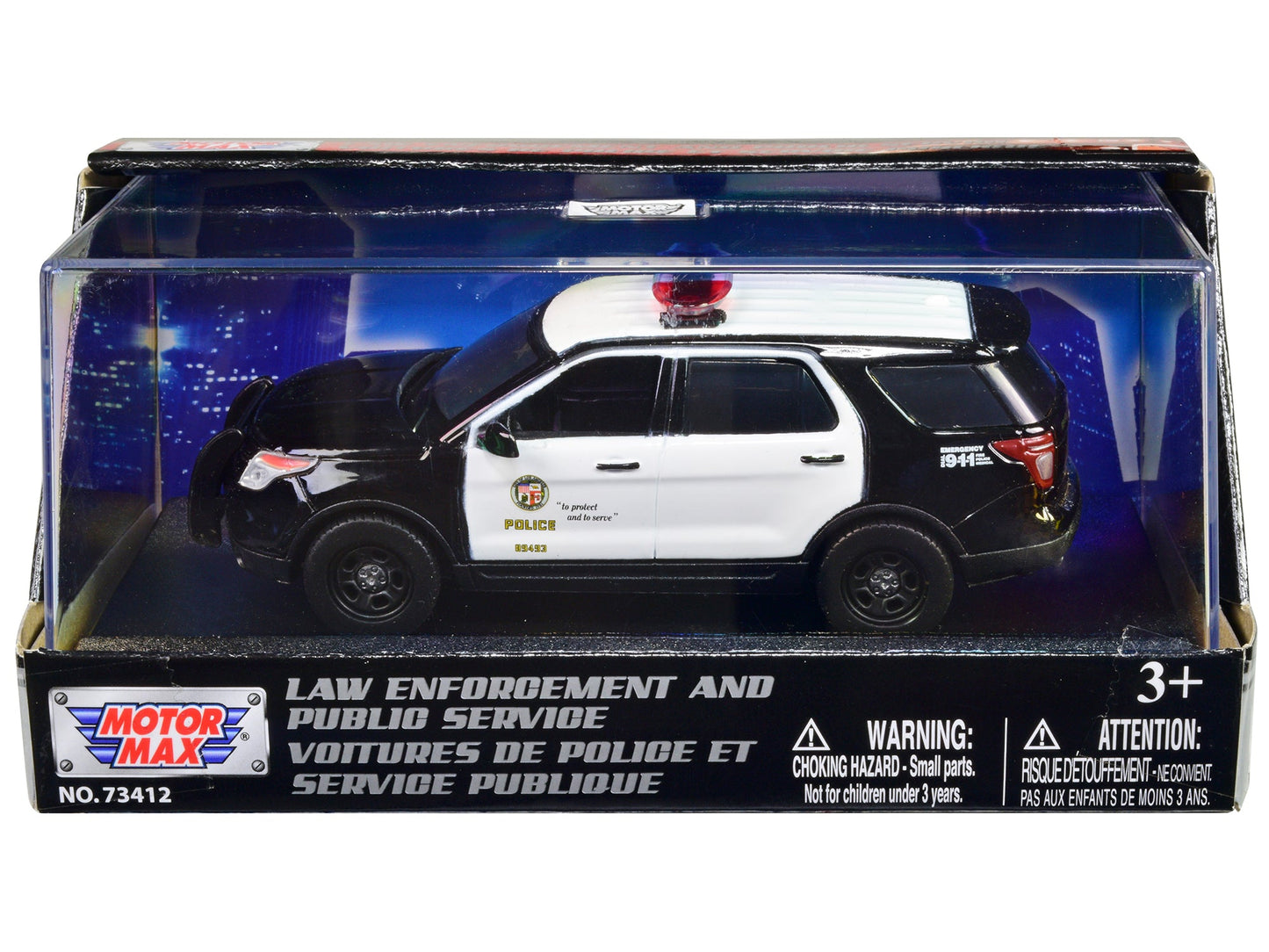 2015 Ford Police Interceptor Utility Black and White "LAPD (Los Angeles Police Department)" 1/43 Diecast Model Car by Motormax free shipping USA