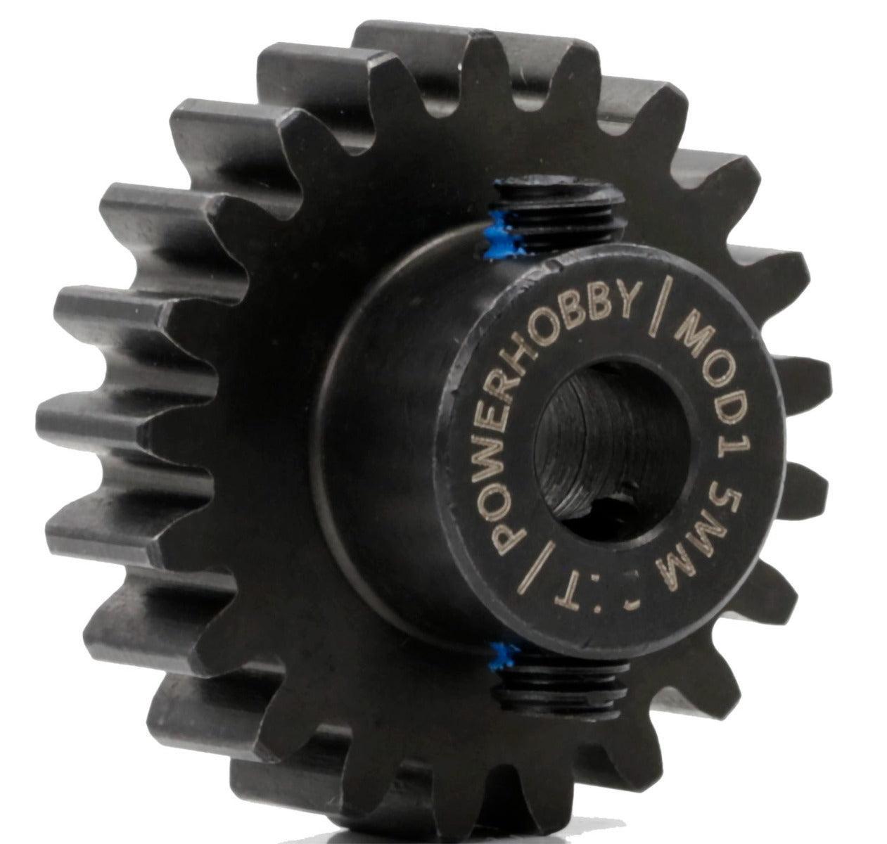 Powerhobby Hardened Steel 17T Mod1 5mm Pinion Gear Mod 1 Speed Run / Drag Racing
