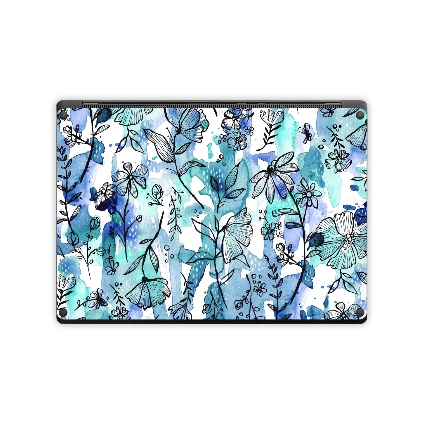 Blue Ink Floral - Microsoft Surface Laptop Skin