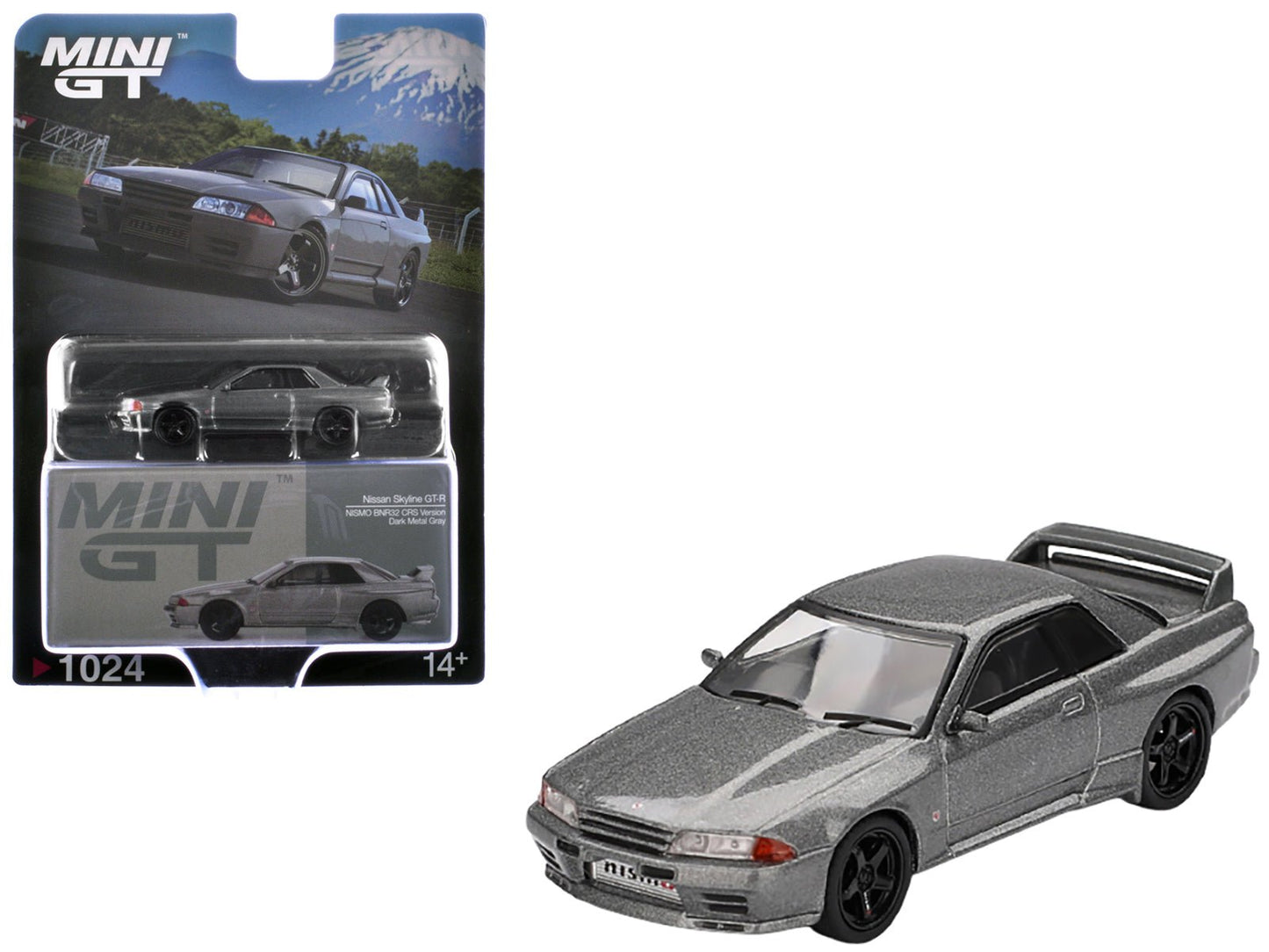 Nissan Skyline GT-R (NISMO BNR32 CRS Version) RHD (Right Hand Drive) Dark Metal Gray Metallic Limited Edition 1/64 Diecast Model Car by Mini GT free shipping USA