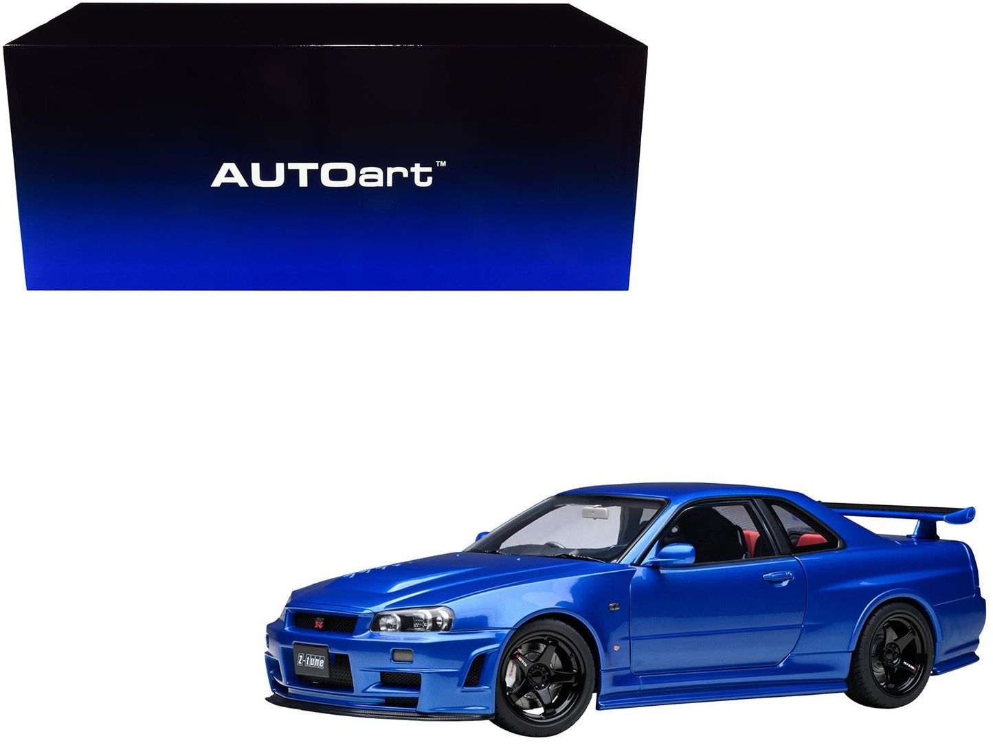 Nissan Skyline GT-R R34 Nismo Z-TUNE RHD (Right Hand Drive) Bayside Blue 1/18 Model Car by Autoart free shipping USA