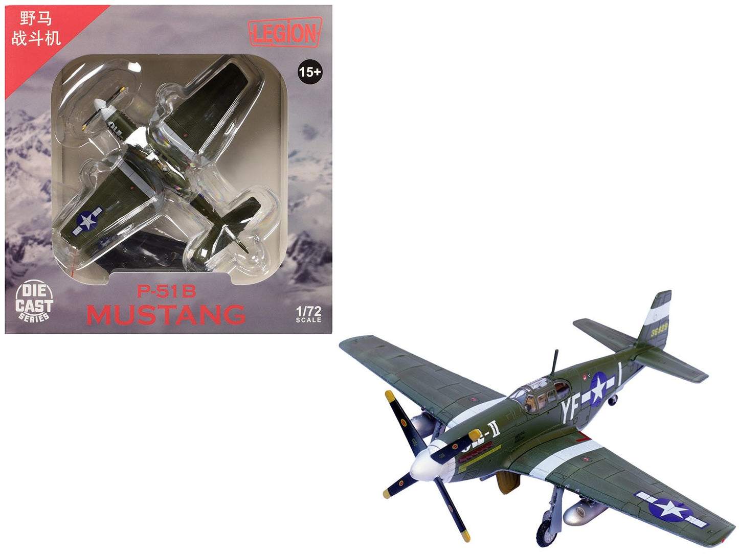 North American P-51B Mustang Aircraft "Ole-II 358th Fighter Squadron 355th Fighter Group Steeple Morden Strafers" (1944) United States Army Air Forces 1/72 Diecast Model Airplane by Legion free shipping USA