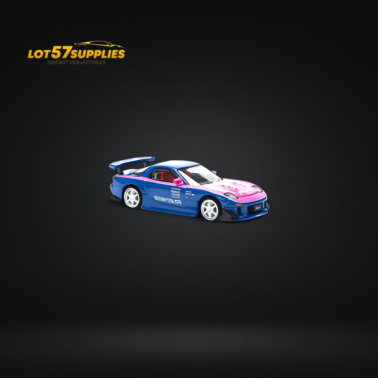 (Pre-Order) PopRace Mazda RX7 RE-AMEMIYA - Blue/Pink 1:64