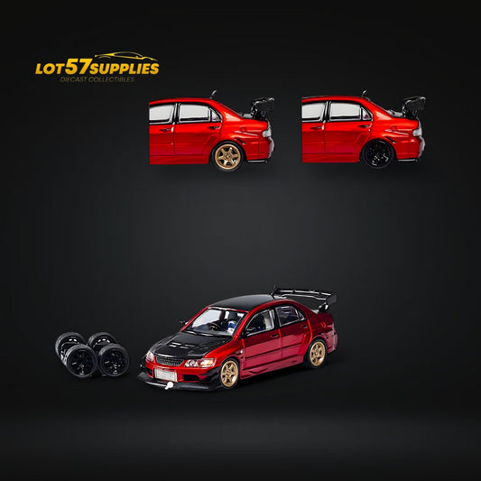 CM Model Mitsubishi Lancer Evolution IX Widebody Metallic Red 1:64