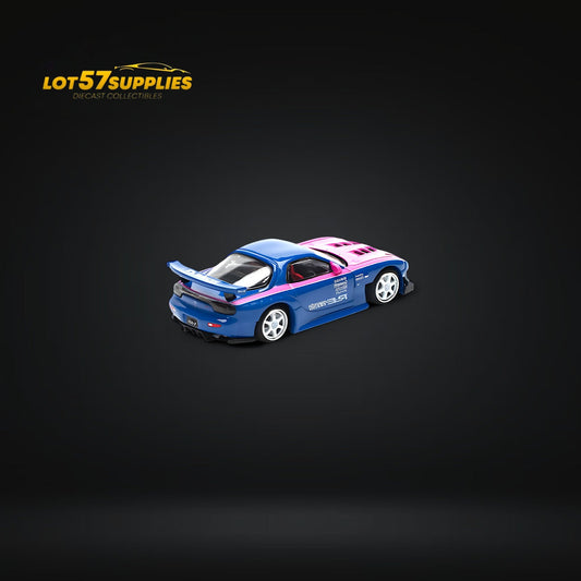 PopRace Mazda RX7 RE-AMEMIYA Blue/Pink 1:64
