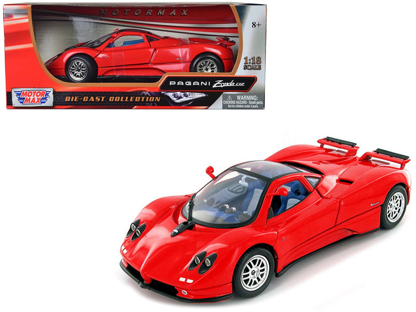 Pagani Zonda C12 Red 1/18 Diecast Model Car by Motormax free shipping USA