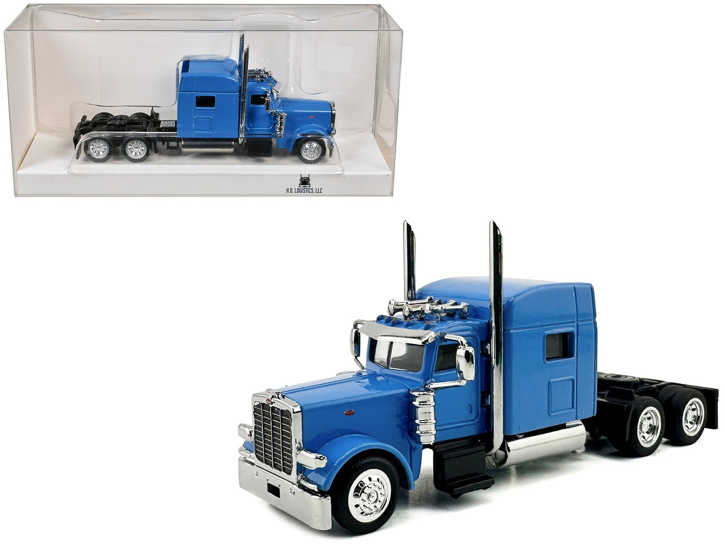 Peterbilt 389 Truck Tractor with Sleeper Cab Baby Blue 1/87 (HO) Scale Plastic Model Car by HO Logistics free shipping USA
