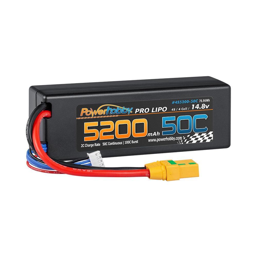 Powerhobby 4s 14.8v 5200mah 50c Lipo Battery w XT90 Plug Hard Case LCG
