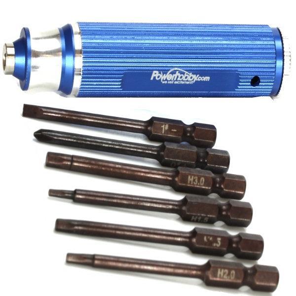 Powerhobby 6 in 1 Hex / Mulit Driver Magnetic RC Tool Set Blue