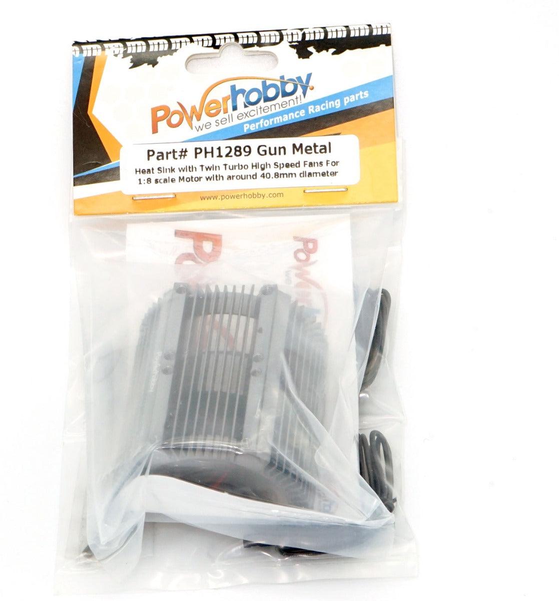 Powerhobby Heat Sink w Twin Turbo High Speed Cooling Fans 1/8 Motors GunMetal