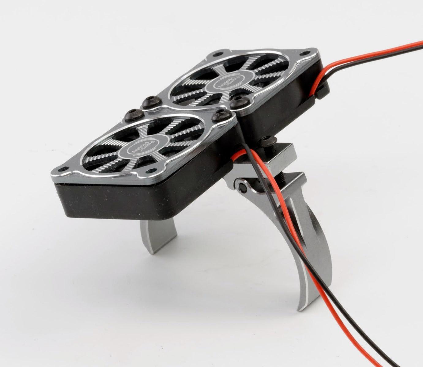 PowerHobby 1/5 Twin Turbo High Speed 40mm Aluminum Cooling Fans Motor Mount Gunmetal