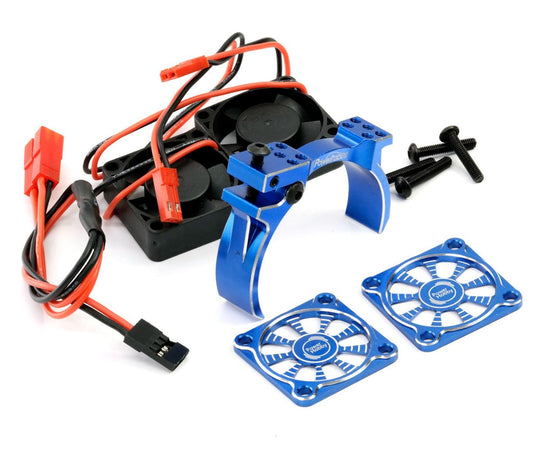 Powerhobby 1/8 Aluminum Heatsink 30mm Twin Turbo High Speed Cooling Fans 28K Blue