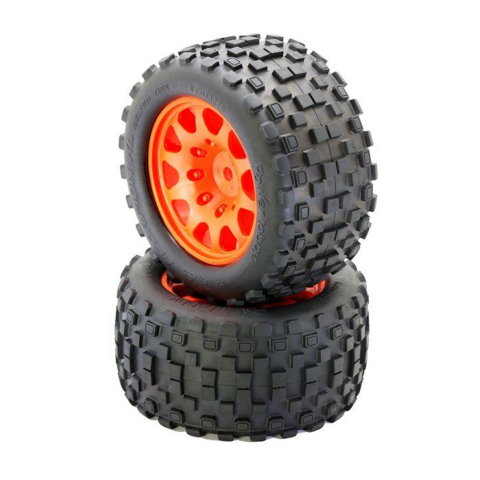 Powerhobby SCORPION XL Belted Tires Viper Wheels: Arrma Kraton OUTCAST 8S ORANGE