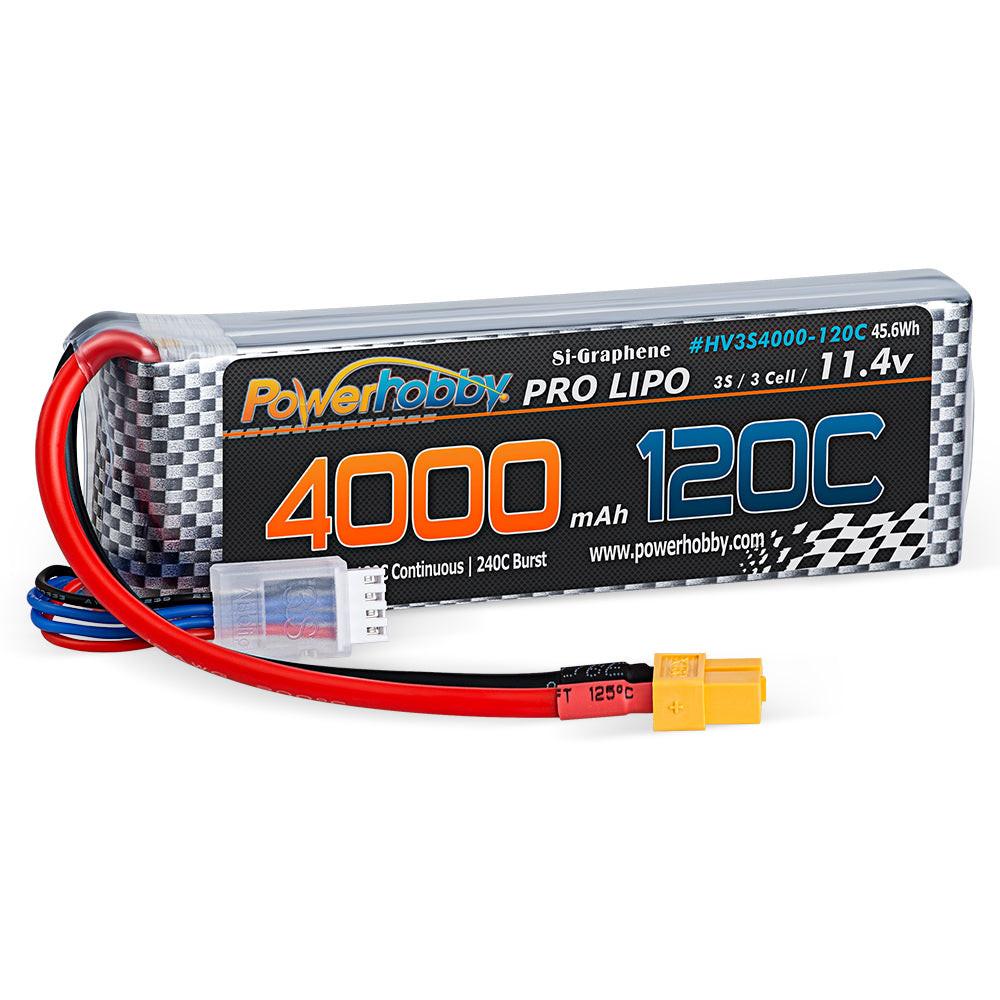 Powerhobby 3s 11.4V 4000mah 120c Graphne + HV Lipo Battery w XT60 Plug