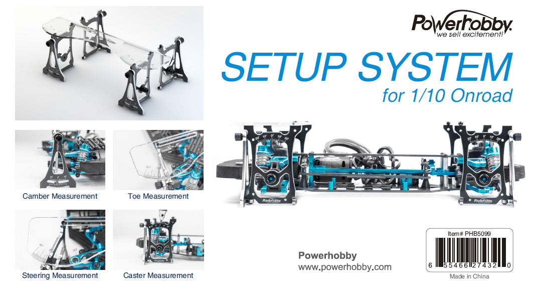 Powerhobby Camber/ Toe / Steering/ Caster Measurement Setup Tool System 1/10