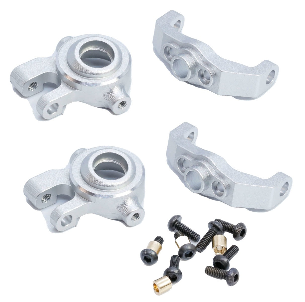 Powerhobby Aluminum C Hub & Steering Knuckles Silver FOR Traxxas TRX-4M TRX4M