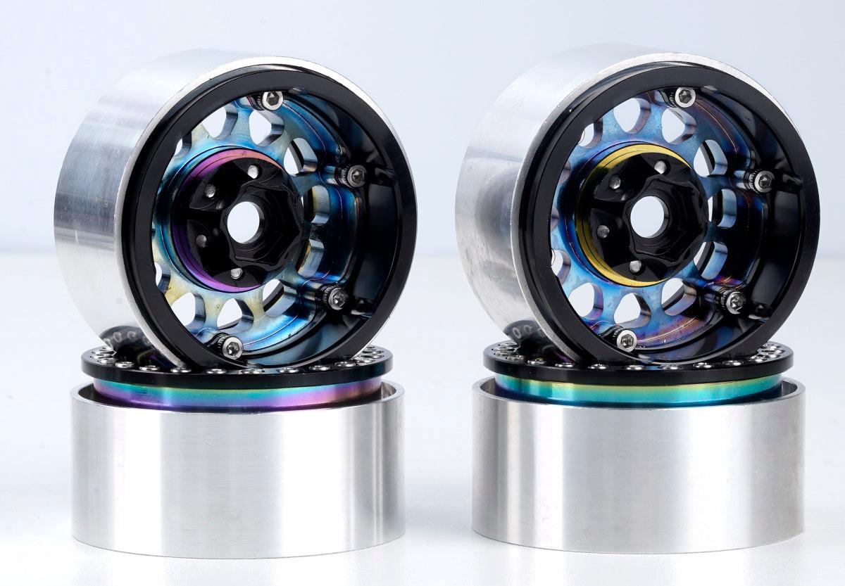 Powerhobby Aluminum 1.9" Beadlock Wheels Titanium (4) 1/10 Rock Crawler