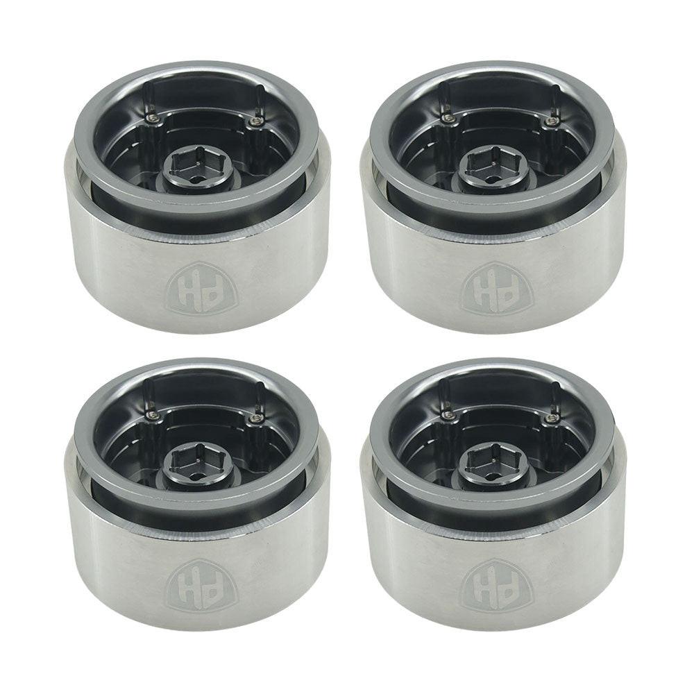 Powerhobby 1.9" 10MM Offset Aluminum Wheels Titanium (4) 1/10 Crawler