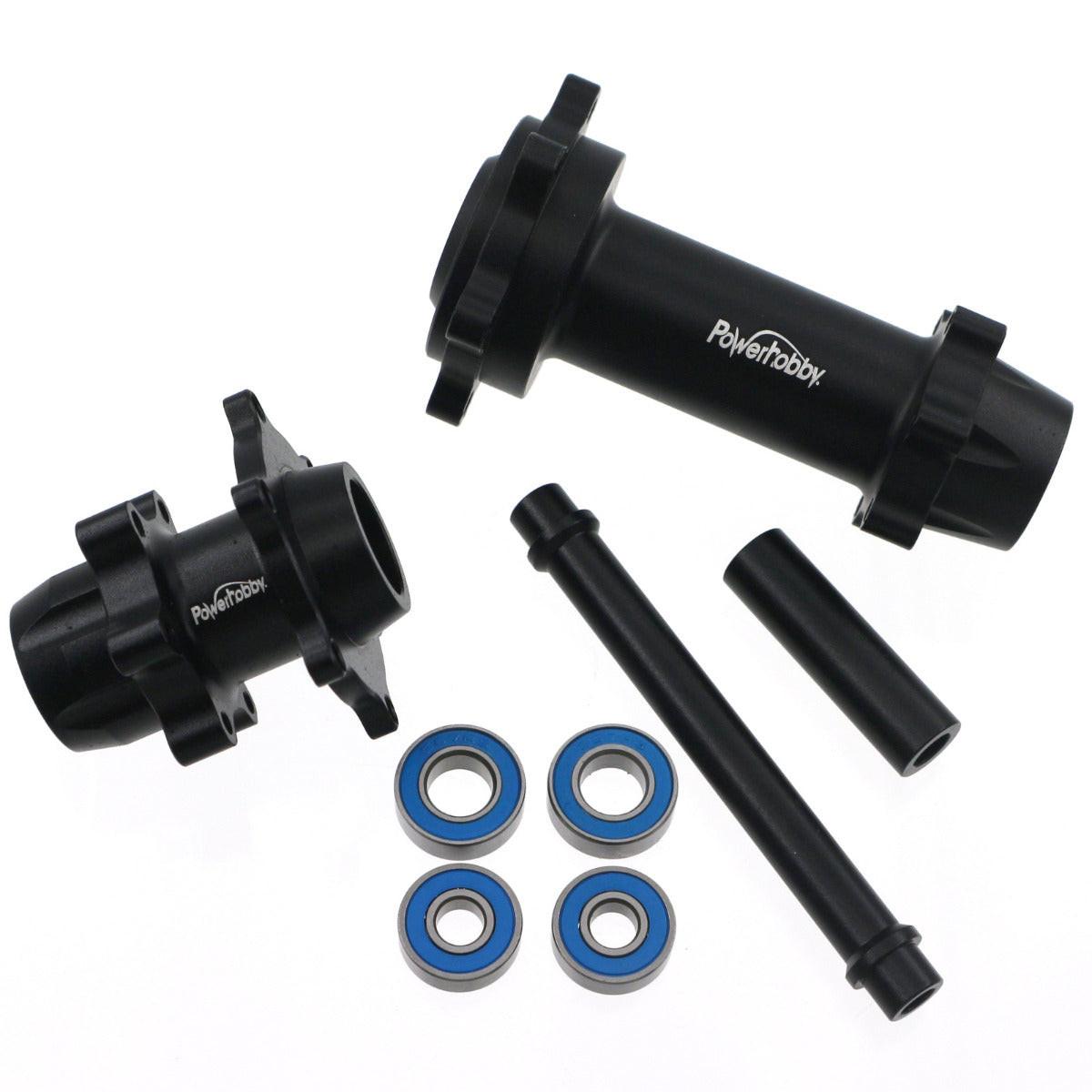 Powerhobby 7075 Aluminum Front & Rear Wheel Hubs Black Losi Promoto MX