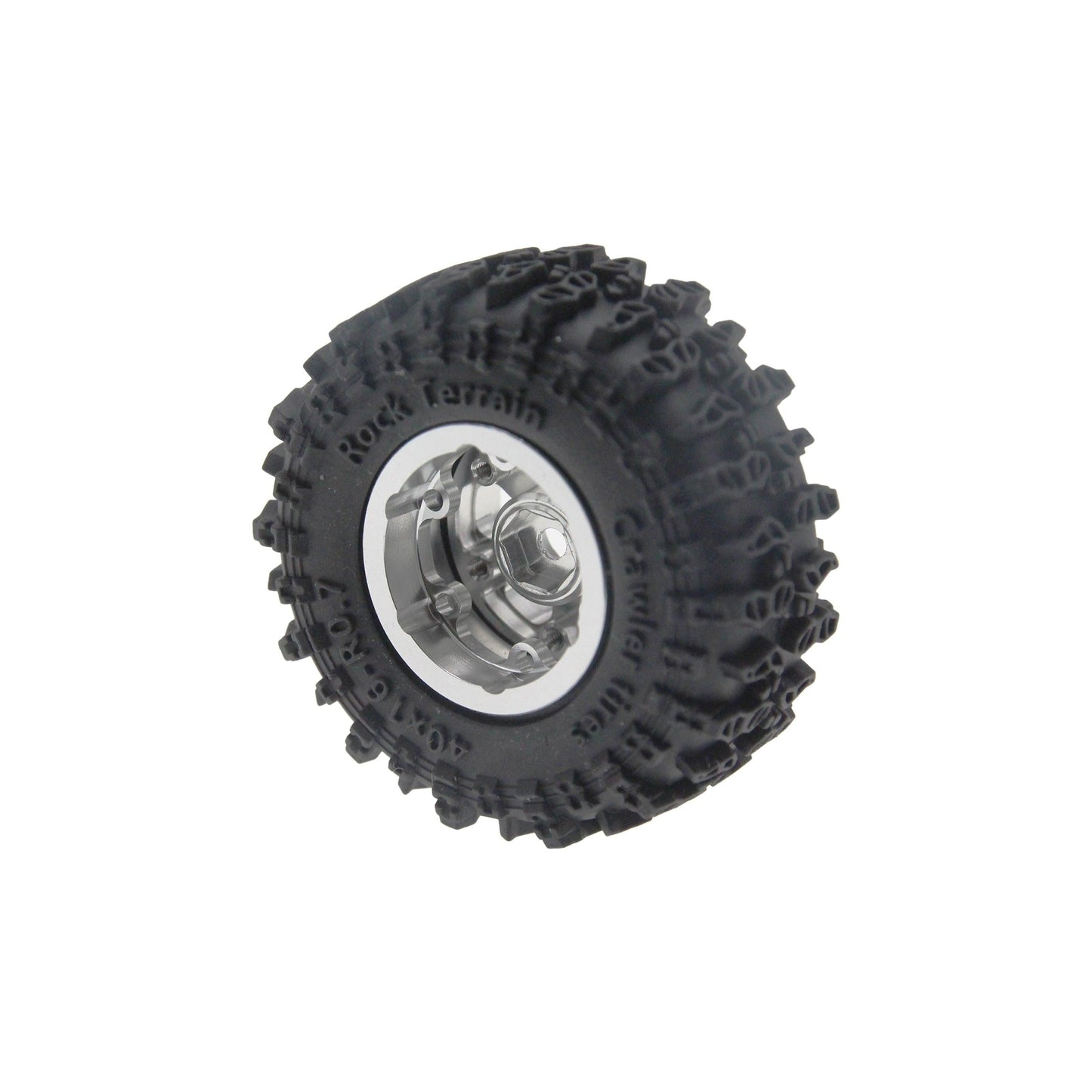 Powerhobby Axial SCX30 0.7" Aluminum Wheels / Tires (4) Silver Type A