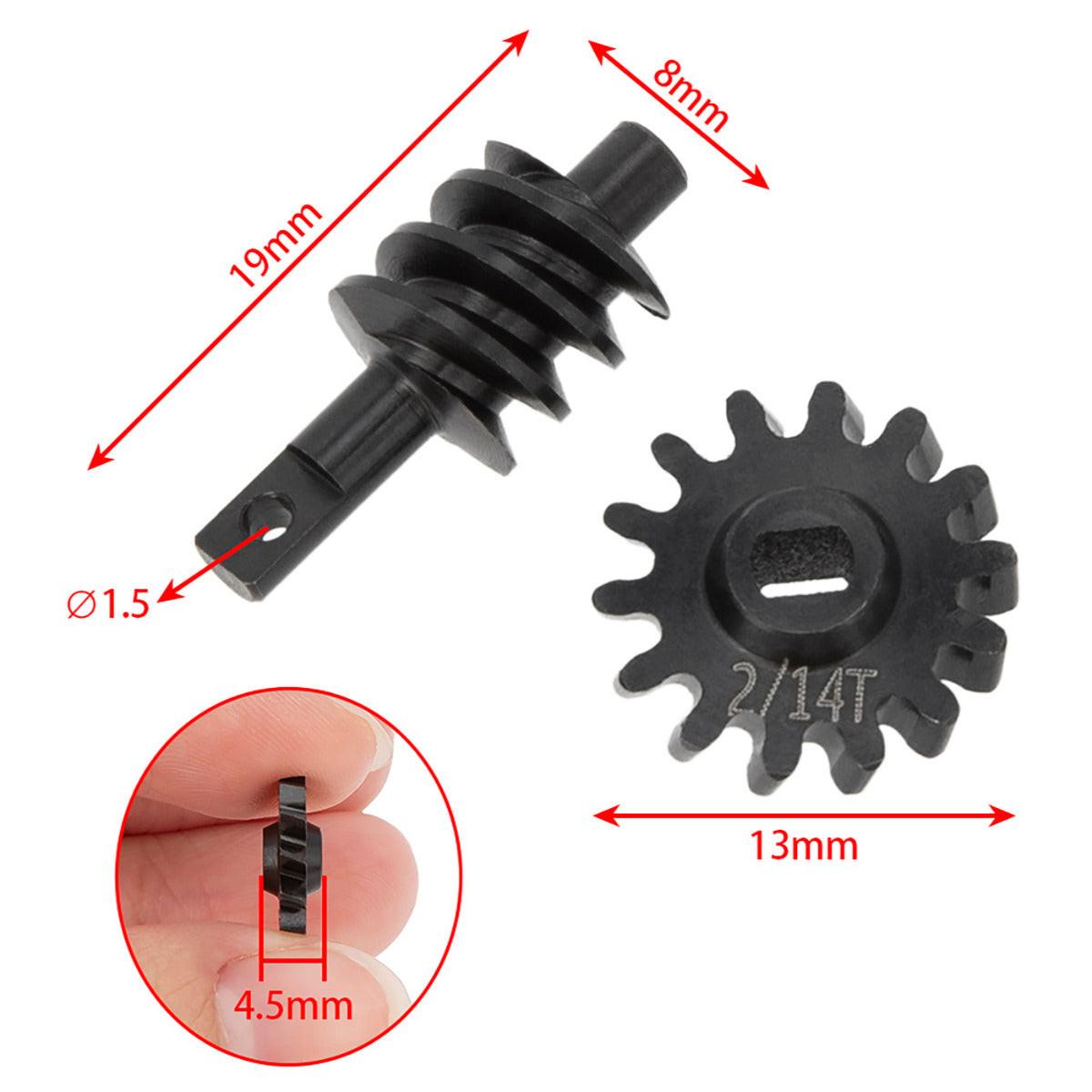 Powerhobby Axial SCX24 Steel Overdrive Gears Diff Worm Set 2T/14T Overdrive 23%