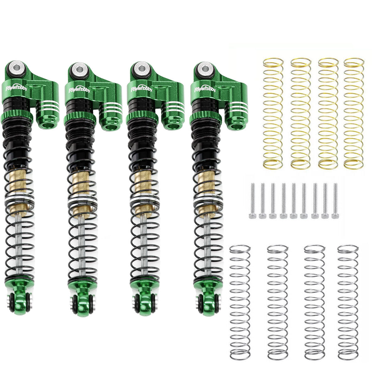 Powerhobby 1/24 Axial SCX24 Aluminum 58mm Long Travel Shocks Jeep Bronco Green