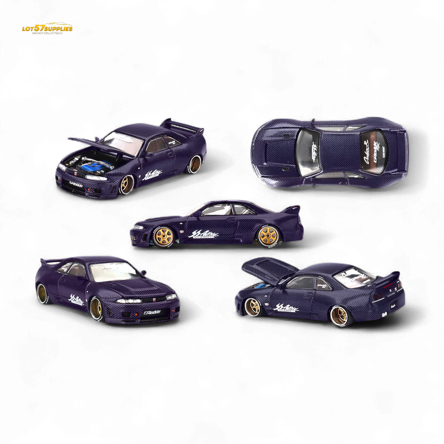 Mini GT x Kaido House Nissan Skyline GT-R (R33) Purple Active Carbon R V2 1:64 KHMG163