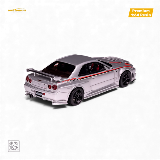 Cars' Lounge Nissan Skyline GT-R R34 Z-TUNE Nismo Edition Silver 1:64