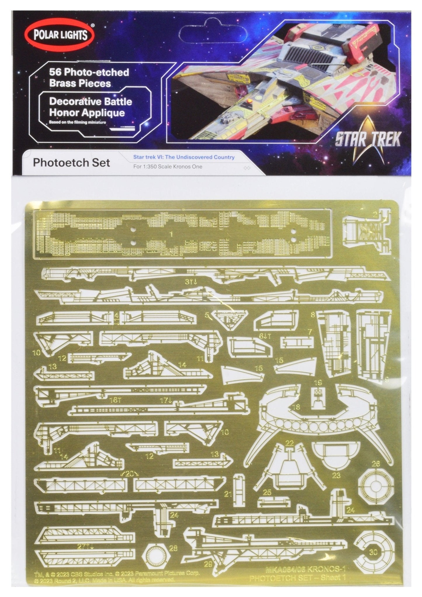Photoetch Set for Klingon Kronos One Spaceship "Star Trek VI: The Undiscovered Country" (1991) Movie 1/350 Scale by Polar Lights free shipping USA