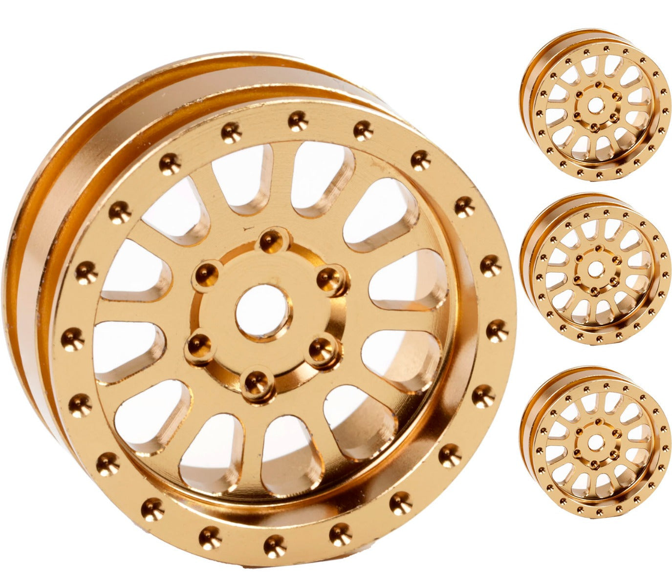 Powerhobby A24 Aluminum 1.0” Rock Crawler Wheels Axial SCX24 Copper