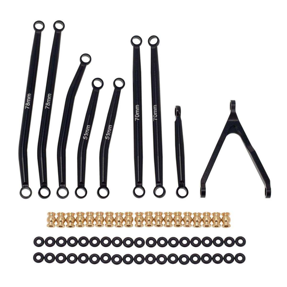 Powerhobby Aluminum SCX24 Betty Deadbolt High Clearance Chassis Links Set Black