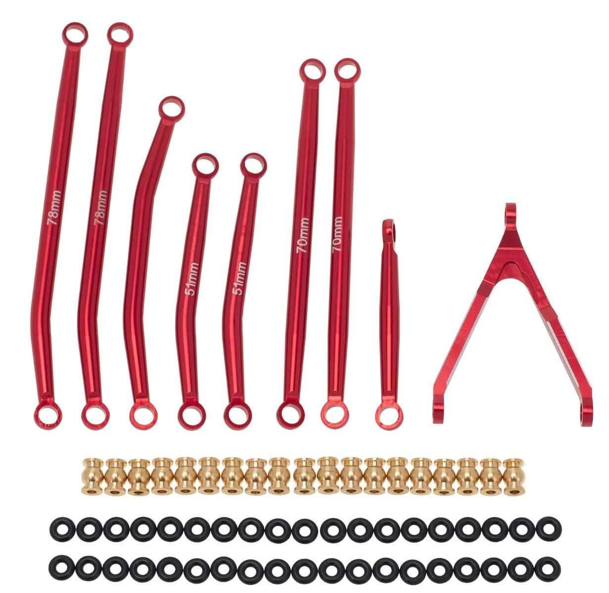 Powerhobby Aluminum SCX24 Betty Deadbolt High Clearance Chassis Links Set Red