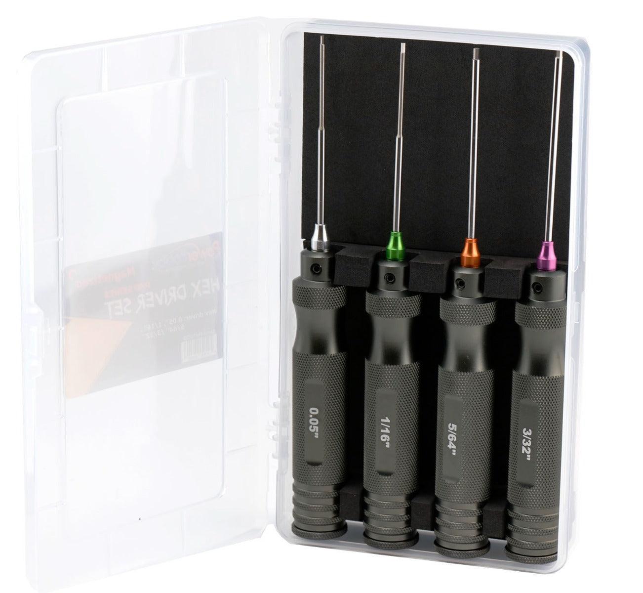 Powerhobby Pro Series Magnetized Hex Tool Set Standard 0.05'' 1/16'' 5/64'' 3/32''