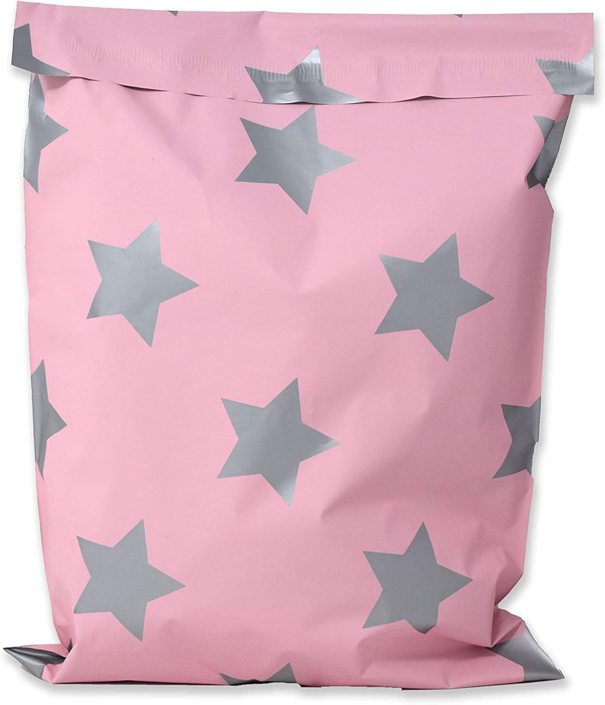 Pink Silver Stars Poly Mailers Size 6x9 Shipping Bags
