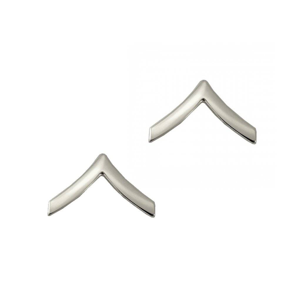 Police Private Sta-Brite Nickel Rank Pin 3/4" Pair