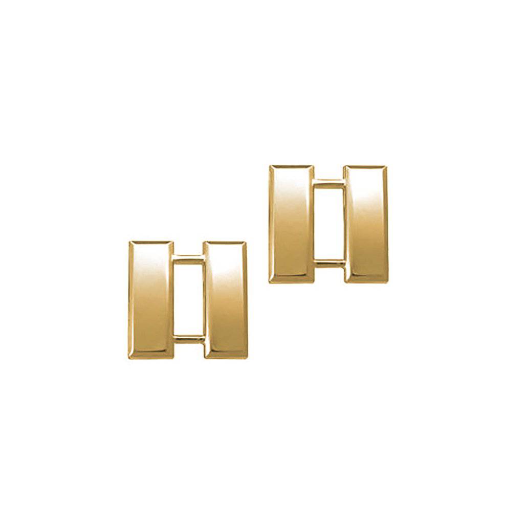 Police Captain Sta-Brite Gold Rank Pin 1" Pair