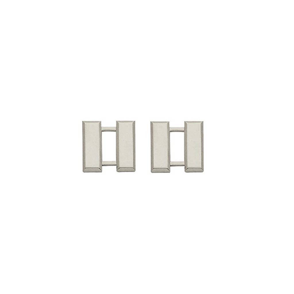 Police Captain Sta-Brite Nickel Rank Pin Small 3/4" Pair