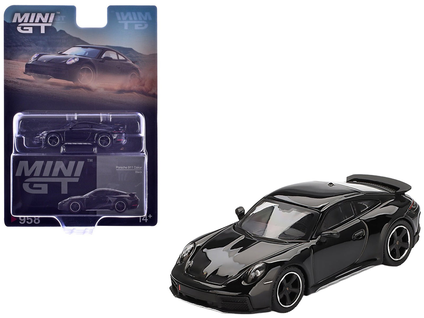 Porsche 911 Dakar Black Limited Edition 1/64 Diecast Model Car by Mini GT free shipping USA