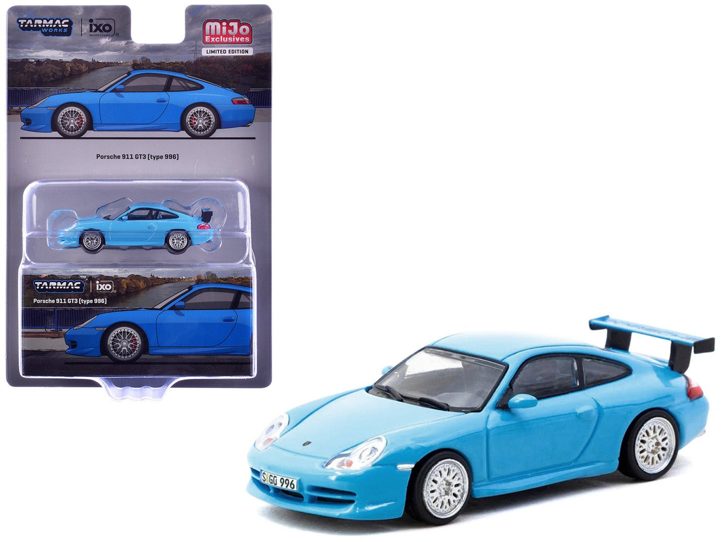 Porsche 911 GT3 (996) Light Blue "Global64" Series 1/64 Diecast Model by Tarmac Works free shipping USA
