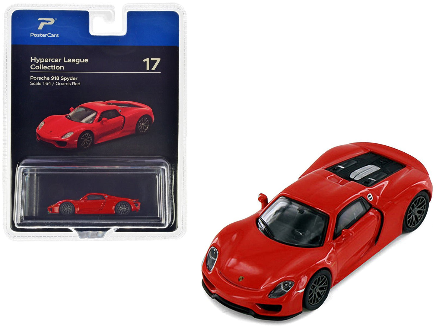 Porsche 918 Spyder Guards Red "Hypercar League Collection" 1/64 Diecast Model Car by PosterCars free shipping USA