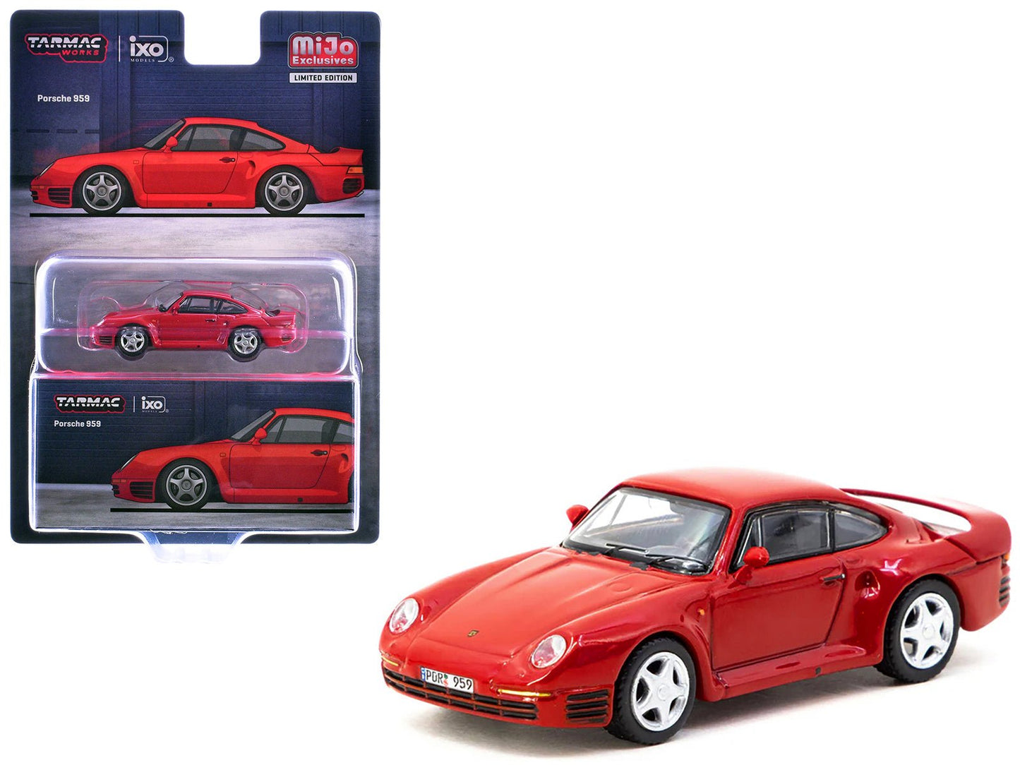 Porsche 959 Red "Global64" Series 1/64 Diecast Model by Tarmac Works free shipping USA