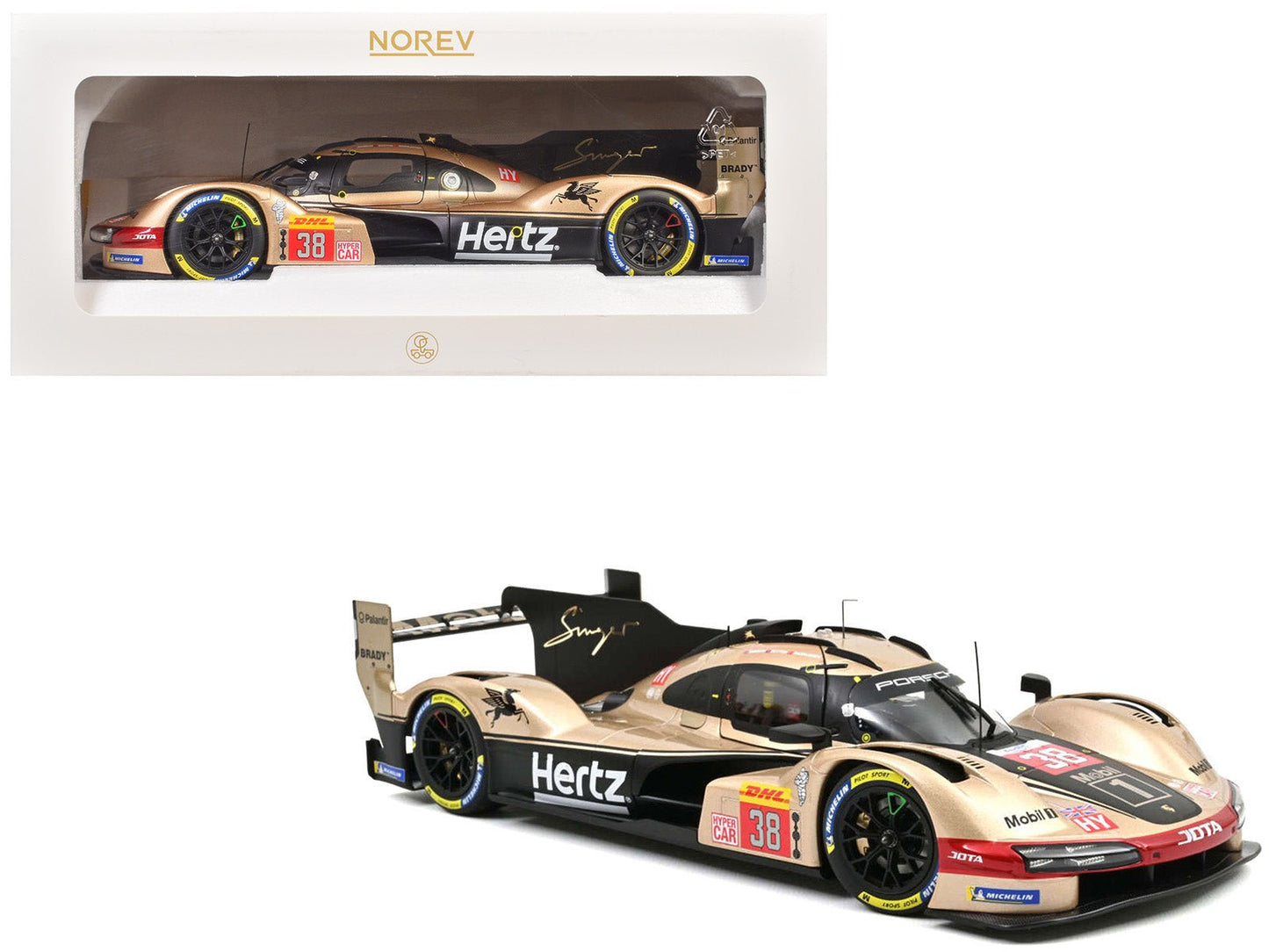 Porsche 963 #38 Jenson Button - Phil Hanson - Oliver Rasmussen "Hertz Team Jota" "Lone Star Le Mans" (2024) 1/18 Diecast Model Car by Norev free shipping USA