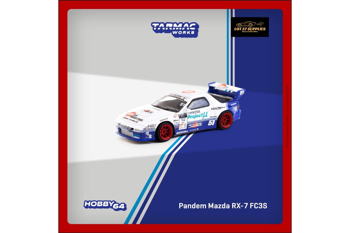 Tarmac Works Mazda RX-7 (FC3S) PANDEM in Drift Livery 1:64