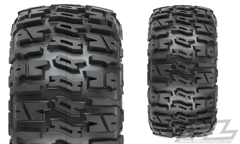 Pro-Line Trencher LP 3.8" All Terrain Tires Mounted for 17mm MT Mounted on Raid Black