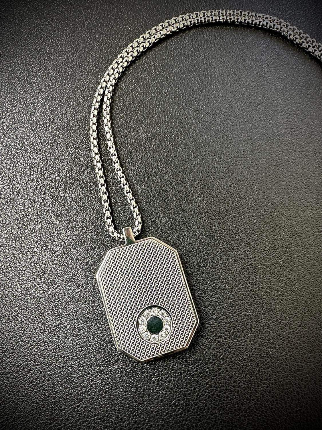 PT809W B.Tiff Meblo Dog Tag Pendant by B.Tiff New York